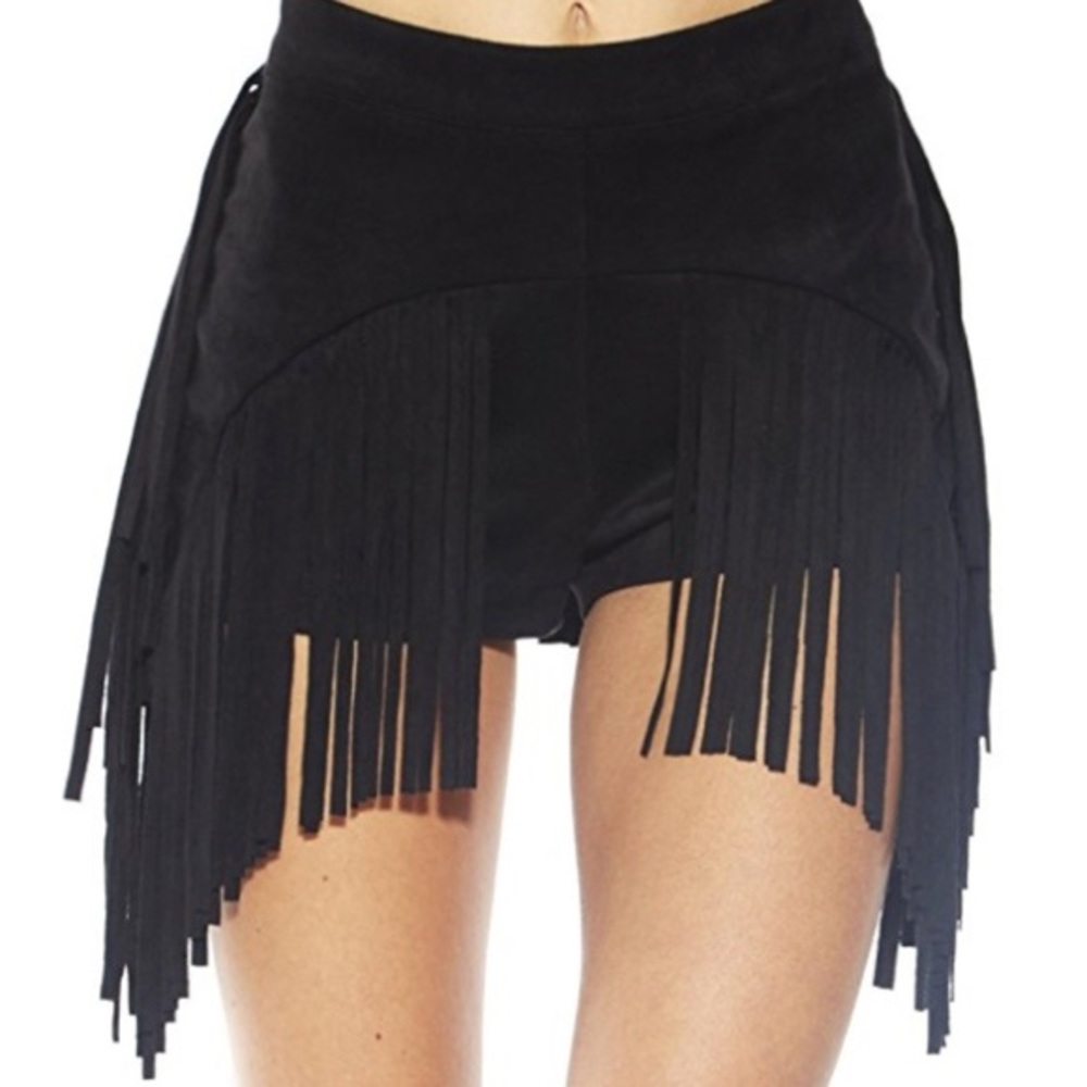 Festival Fringe Suede High Waisted Booty Shorts